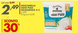 Italmark Mozzarella oggi puoi GRANAROLO offerta