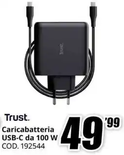 MediaWorld Trust. Caricabatteria USB-C da 100 W offerta