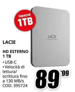 MediaWorld LACIE HD esterno 1 TB offerta