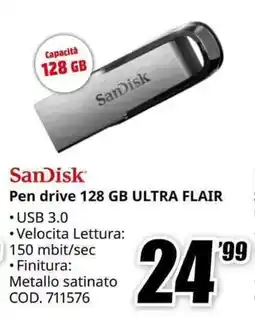 MediaWorld SanDisk Pen drive 128 GB ULTRA FLAIR offerta
