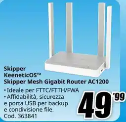 MediaWorld Skipper KeeneticOS Skipper Mesh Gigabit Router AC1200 offerta