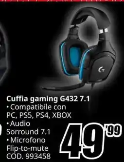 MediaWorld Logitech G Cuffia gaming G432 7.1 offerta