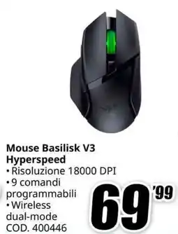 MediaWorld Mouse Basilisk V3 Hyperspeed RAZER offerta