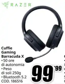 MediaWorld RAZER Cuffie Gaming Barracuda X offerta