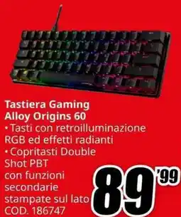 MediaWorld HYPER Tastiera Gaming Alloy Origins 60 offerta