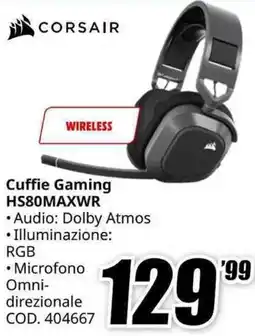 MediaWorld CORSAIR Cuffie Gaming HS80MAXWR offerta