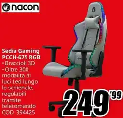MediaWorld nacon Sedia Gaming PCCH-675 RGB offerta