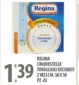Sisa Regina cin questelle tovaglioli decorati 2 veli offerta