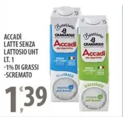 Sisa Accadì latte senza lattosio UHT offerta