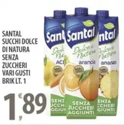 Sisa Santal succhi dolce di natura senza zuccheri vari gusti brik offerta