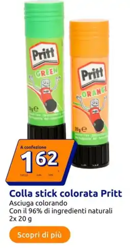 Action Colla stick colorata Pritt offerta