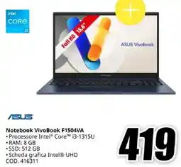 MediaWorld ASUS Vivobook Notebook VivoBook F1504VA offerta