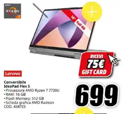 MediaWorld Lenovo Convertibile IdeaPad Flex 5 offerta