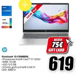 MediaWorld hp Notebook 15-FD0088NL offerta