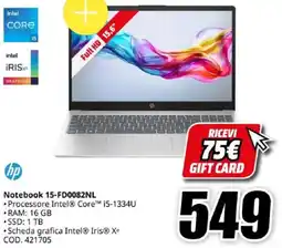 MediaWorld hp Notebook 15-FD0082NL offerta