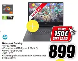 MediaWorld hp Notebook Gaming 15-FB3703NL offerta