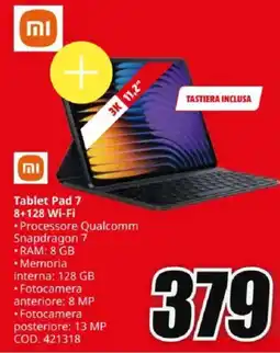 MediaWorld Tablet Pad 7 8+128 Wi-Fi offerta