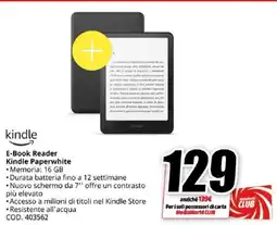 MediaWorld kindle E-Book Reader Kindle Paperwhite offerta