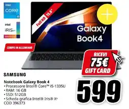 MediaWorld SAMSUNG Notebook Galaxy Book 4 offerta