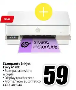 MediaWorld hp Stampante Inkjet Envy 6120E offerta