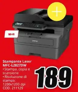 MediaWorld brother Stampante Laser MFC-L2827DW offerta