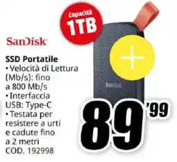 MediaWorld SanDisk SSD Portatile offerta