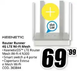 MediaWorld KEENETIC Router Runner 4G LTE Wi-Fi Mesh offerta