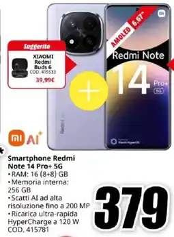 MediaWorld mi Smartphone Redmi Note 14 Pro+ 5G offerta