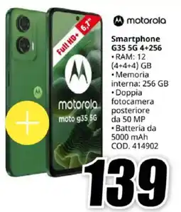 MediaWorld motorola Smartphone G35 5G 4+256 offerta