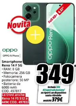 MediaWorld oppo Smartphone Reno 14 F 5G offerta