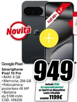 MediaWorld Google Caricabatteria Smartphone Pixel 10 Pro offerta