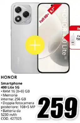 MediaWorld HONOR Smartphone 400 Lite 5G offerta