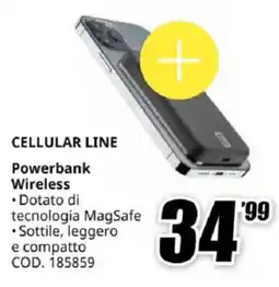 MediaWorld CELLULAR LINE Powerbank Wireless offerta