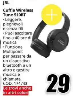 MediaWorld JBL Cuffie Wireless Tune 510BT offerta