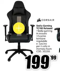 MediaWorld CORSAIR Sedia Gaming TC100 Relaxed offerta