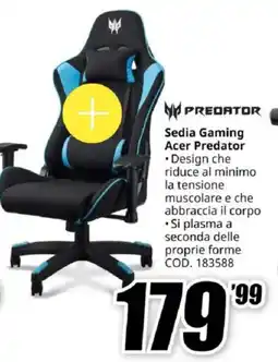 MediaWorld PREDATOR Sedia Gaming Acer Predator offerta