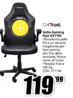 MediaWorld GXTrust. Sedia Gaming Riye GXT703 offerta