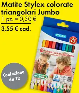 Tedi Matite Stylex colorate triangolari Jumbo offerta