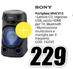 MediaWorld SONY Partybox MHCV13 offerta