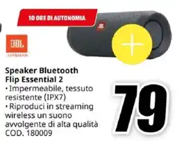 MediaWorld JBL HARMAN Speaker Bluetooth Flip Essential 2 offerta