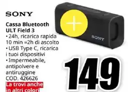 MediaWorld SONY Cassa Bluetooth ULT Field 3 offerta