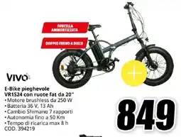 MediaWorld VIVO E-Bike pieghevole VR1S24 con ruote fat da 20" offerta
