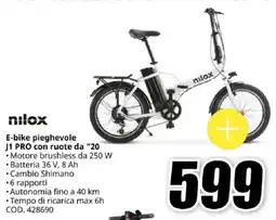MediaWorld nilox E-bike pieghevole J1 PRO con ruote da “20 offerta