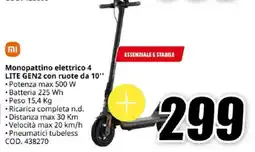 MediaWorld mi Monopattino elettrico 4 LITE GEN2 con ruote da 10" offerta