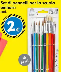 Tedi Set di pennelli per la scuola einhorn offerta