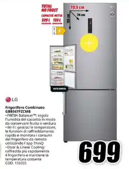 MediaWorld LG Frigorifero Combinato GBB567PZCMB offerta