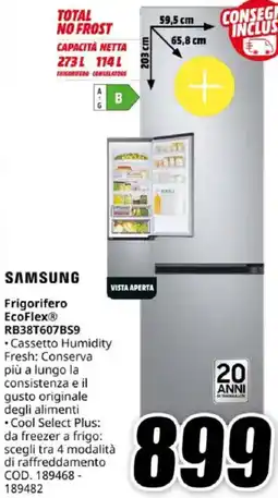 MediaWorld SAMSUNG Frigorifero EcoFlex RB38T607BS9 offerta