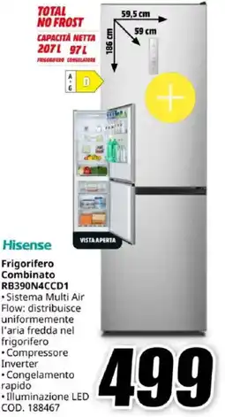 MediaWorld Hisense Frigorifero Combinato RB390N4CCD1 offerta