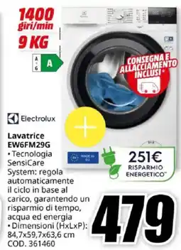 MediaWorld Electrolux Lavatrice EW6FM29G offerta