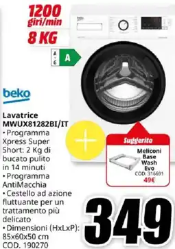 MediaWorld beko Lavatrice MWUX81282BI/IT offerta